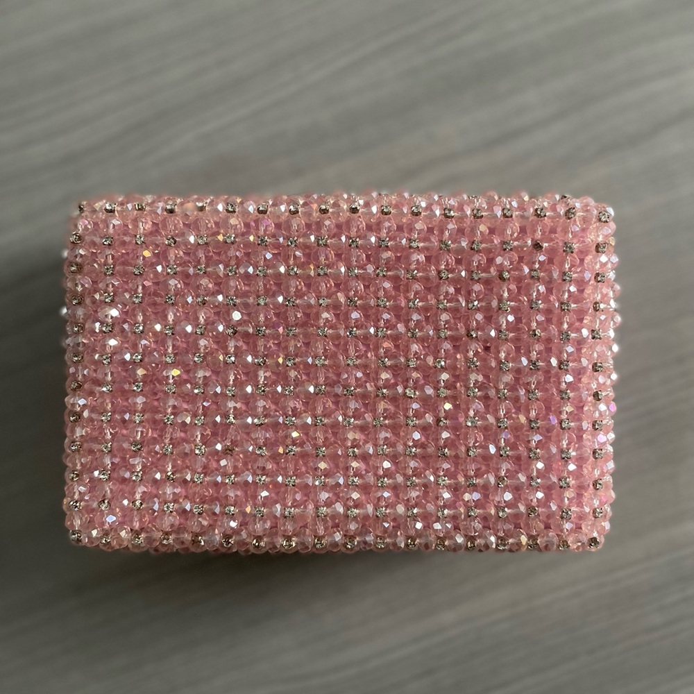 Handmade Pink Beaded Clutch